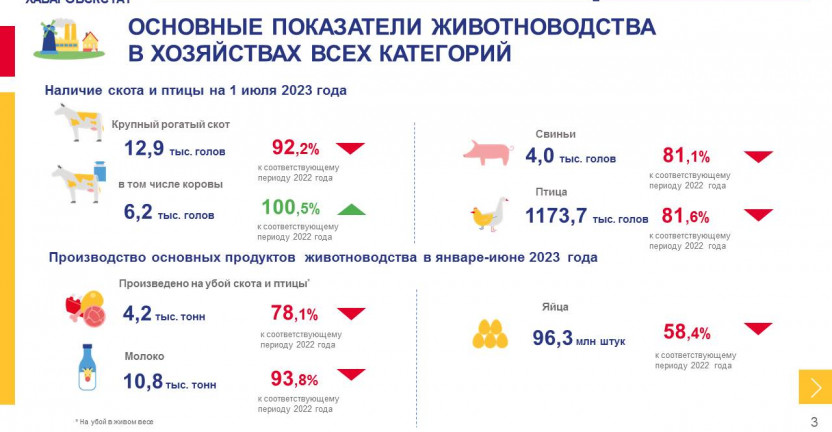 Сельское хозяйство в Хабаровском крае январь - июнь 2023 года